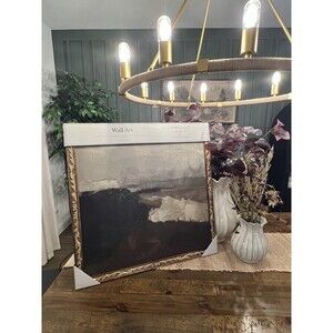 28"x28" Dark Modern Abstract Framed Art - Threshold designed with Studio McGee